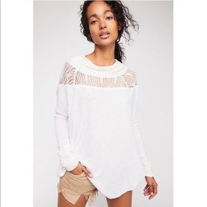 Free People Spring Valley Top In White Size Small